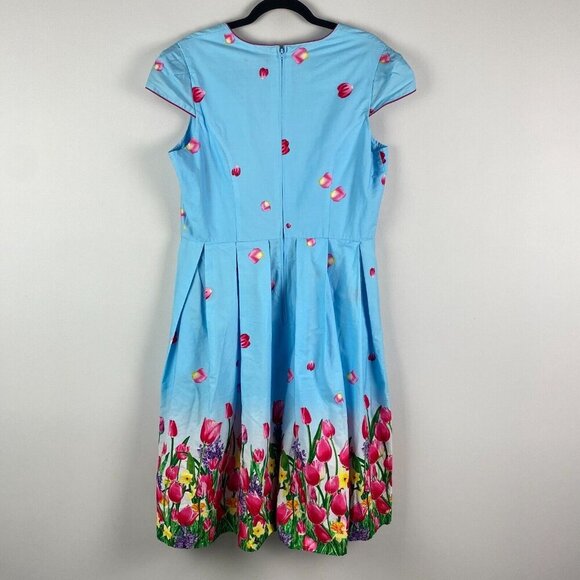 Hell Bunny Angelique Fit & Flare Floral Spring Retro Pin Up Dress Size XL - Picture 8 of 12